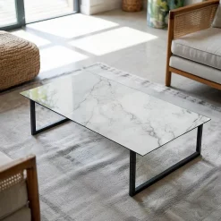 Wallfluent Plateau En Verre<Dessus de table en verre trempé 100x50 cm Motif de surface en marbre