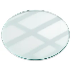 Wallfluent Dessus de table en verre trempé fi80 cm Transparent- Plateau En Verre