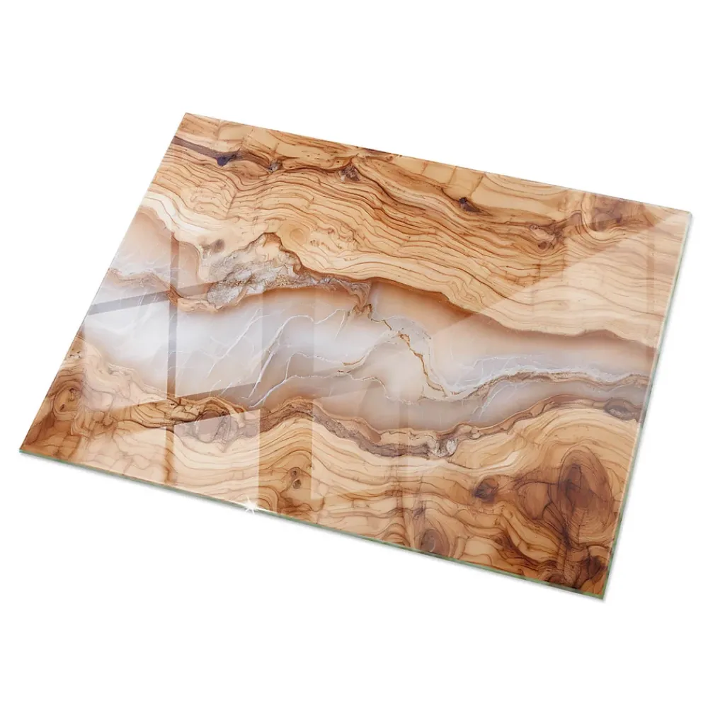 Wallfluent Plateau En Verre<Dessus de table en verre trempé 120x80 cm Bois naturel avec résine