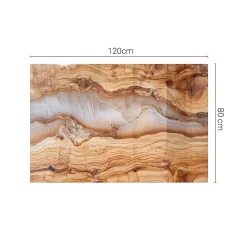Wallfluent Plateau En Verre<Dessus de table en verre trempé 120x80 cm Bois naturel avec résine