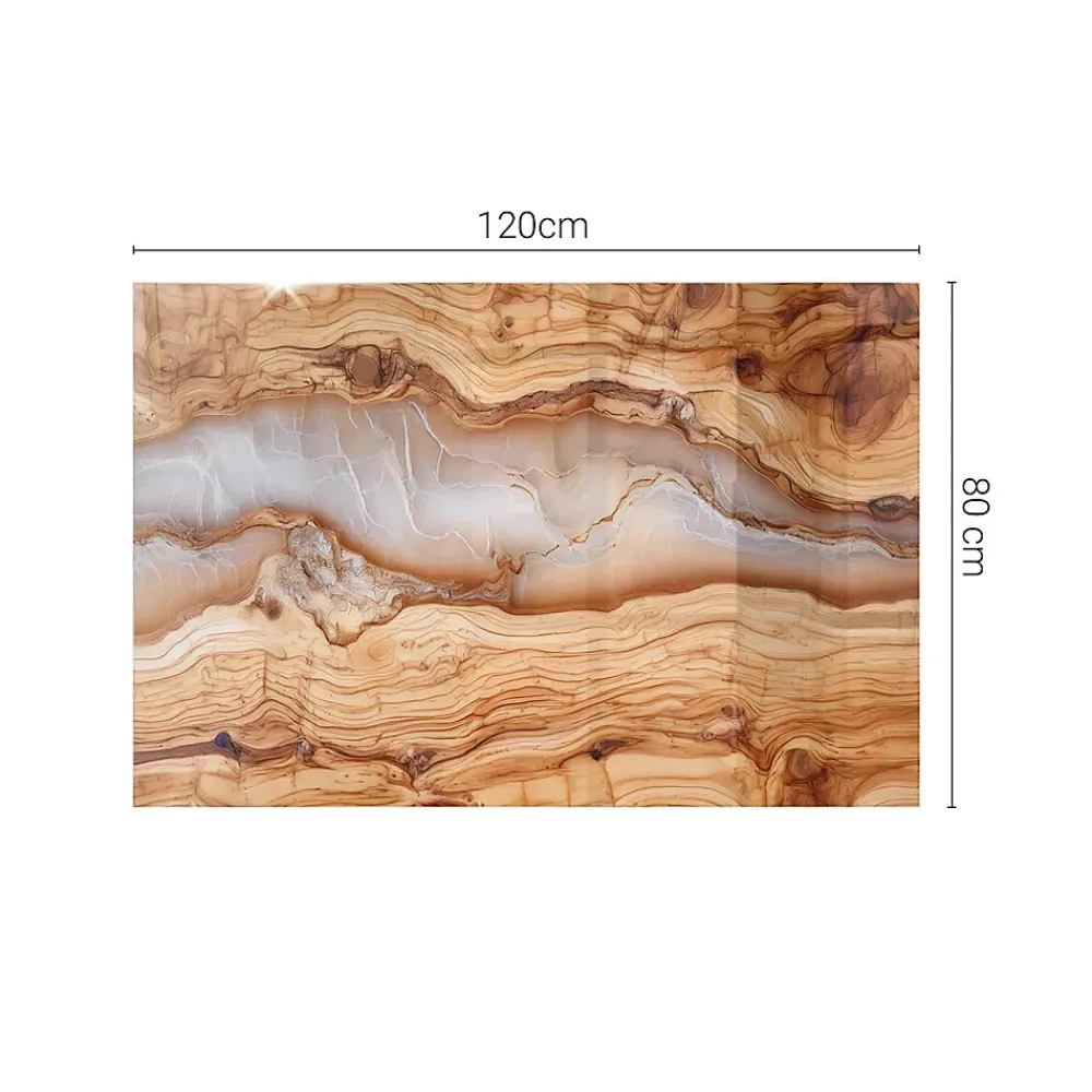 Wallfluent Plateau En Verre<Dessus de table en verre trempé 120x80 cm Bois naturel avec résine