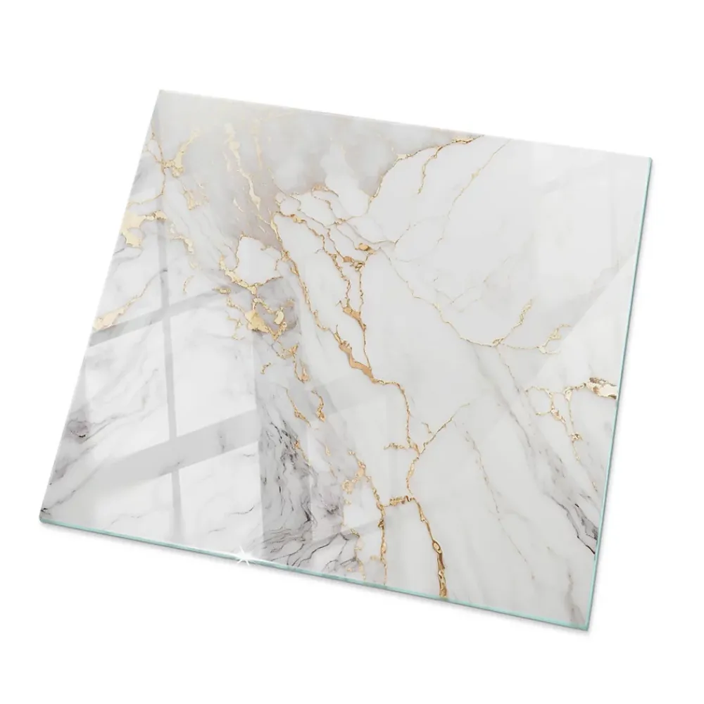 Wallfluent Plateau En Verre<Dessus de table en verre trempé 50x50 cm Marbre élégant avec veines