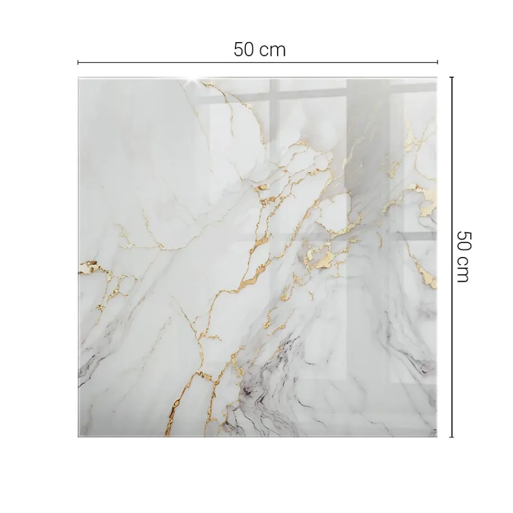 Wallfluent Plateau En Verre<Dessus de table en verre trempé 50x50 cm Marbre élégant avec veines