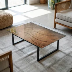 Wallfluent Plateau En Verre<Dessus de table en verre trempé 80x60 cm Motif bois