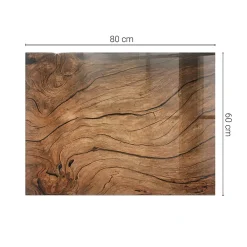 Wallfluent Plateau En Verre<Dessus de table en verre trempé 80x60 cm Motif bois
