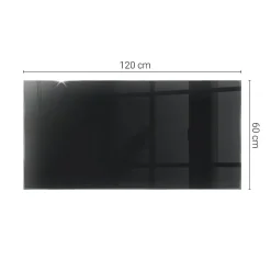 Wallfluent Dessus de table en verre trempé 120x60 cm Couleur noire lisse- Plateau En Verre