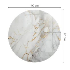 Wallfluent Plateau En Verre<Dessus de table en verre trempé fi90 cm Marbre élégant avec veines