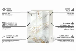 Wallfluent Plateau En Verre<Dessus de table en verre trempé 120x80 cm Structure de planches en bois