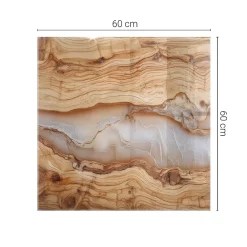 Wallfluent Plateau En Verre<Dessus de table en verre trempé 60x60 cm Bois naturel avec résine