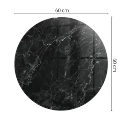 Wallfluent Plateau En Verre<Dessus de table en verre trempé fi60 cm Motif de marbre veiné