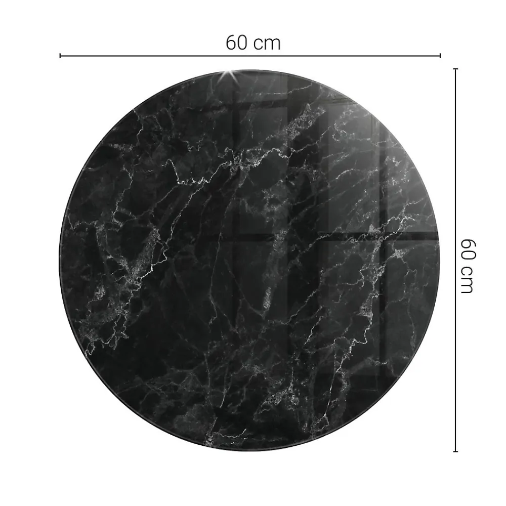 Wallfluent Plateau En Verre<Dessus de table en verre trempé fi60 cm Motif de marbre veiné