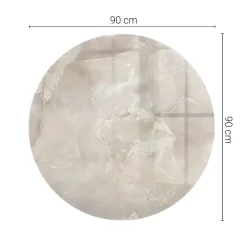 Wallfluent Plateau En Verre<Dessus de table en verre trempé fi90 cm Motif texturé de marbre