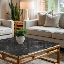 Wallfluent Plateau En Verre<Dessus de table en verre trempé 60x60 cm Motif de marbre veiné