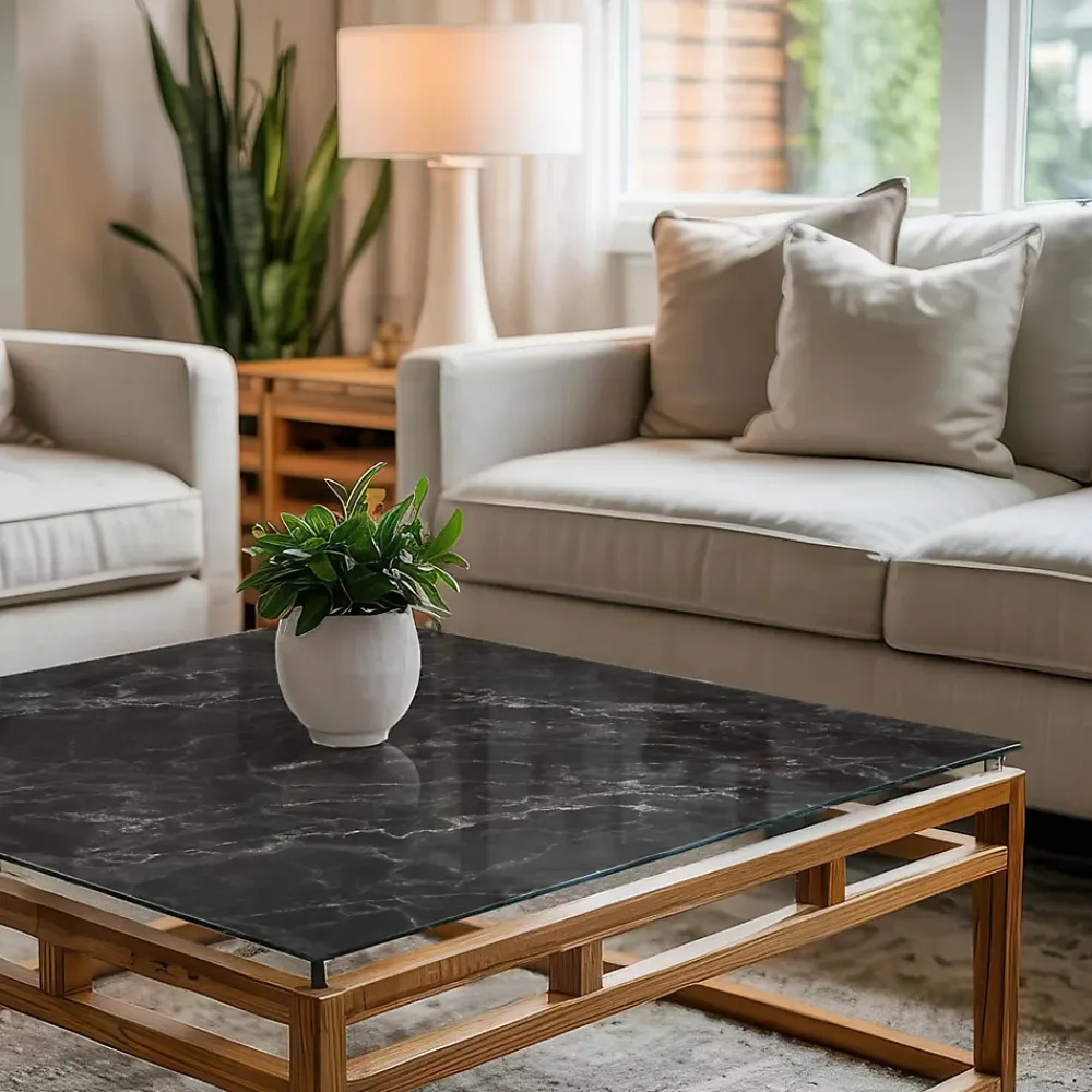 Wallfluent Plateau En Verre<Dessus de table en verre trempé 60x60 cm Motif de marbre veiné