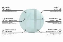 Wallfluent Plateau En Verre<Dessus de table en verre trempé fi70 cm Transparent