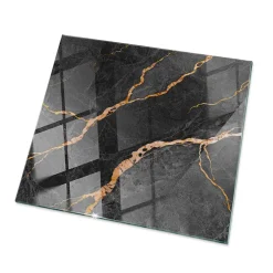 Wallfluent Plateau En Verre<Dessus de table en verre trempé 60x60 cm Motif marbré avec veines