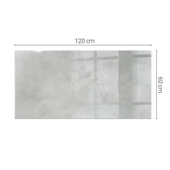 Wallfluent Dessus de table en verre trempé 120x60 cm Texture de béton avec fissures- Plateau En Verre
