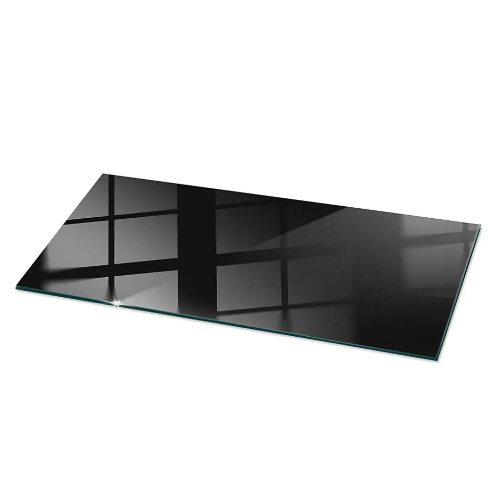 Wallfluent Dessus de table en verre trempé 125x50 cm Couleur noire lisse- Plateau En Verre