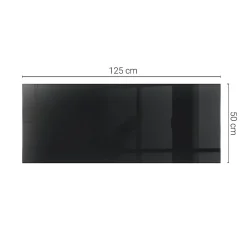 Wallfluent Dessus de table en verre trempé 125x50 cm Couleur noire lisse- Plateau En Verre
