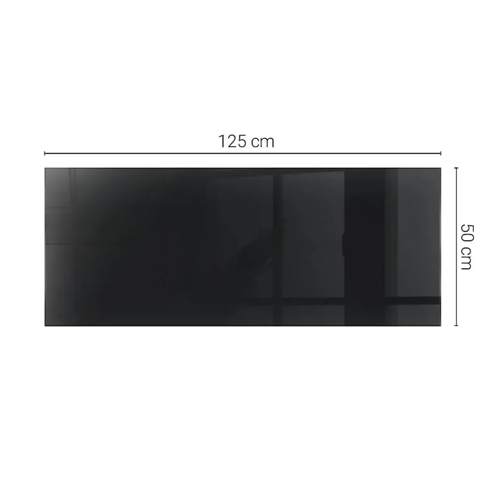 Wallfluent Dessus de table en verre trempé 125x50 cm Couleur noire lisse- Plateau En Verre