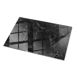 Wallfluent Dessus de table en verre trempé 100x70 cm Motif de marbre veiné- Plateau En Verre