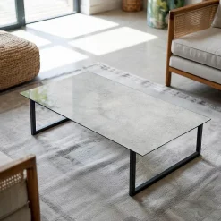 Wallfluent Plateau En Verre<Dessus de table en verre trempé 140x70 cm Texture de béton avec fissures