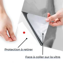 DIMEXACT - Film miroir sans tain argent clair- Haute durabilité - 75 cm x 1 m - en Rouleau- Film Occultant Pour Vitrage