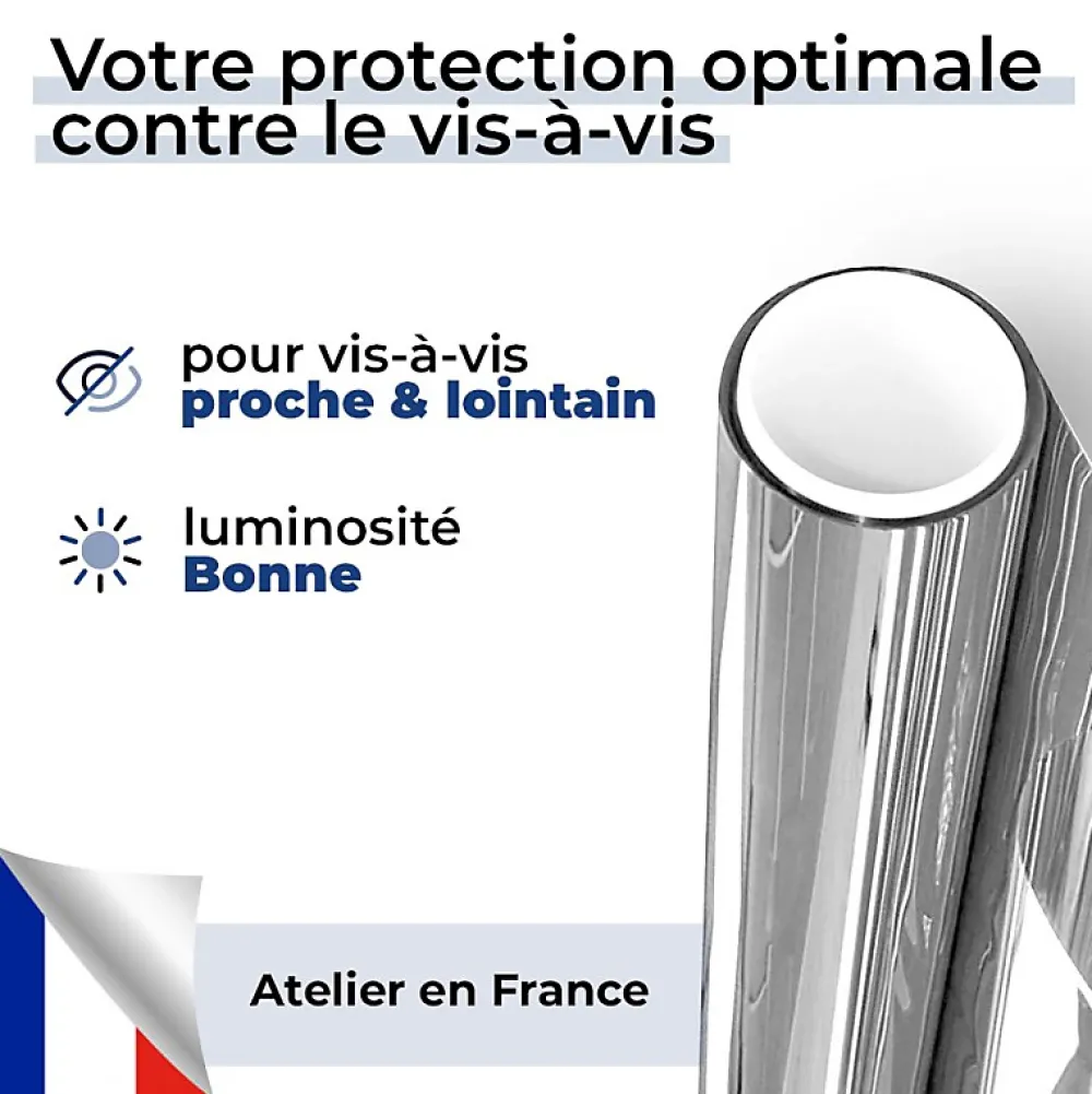 Film Occultant Pour Vitrage<DIMEXACT - Film miroir sans tain repositionnable pour grand vitrage - alu foncé - 120 cm x 1 m - en Rouleau