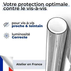 DIMEXACT - Film miroir sans tain de sécurité pour petit vitrage vis-à-vis proche - alu foncé - 75 cm x 5 m - en Rouleau- Film Occultant Pour Vitrage