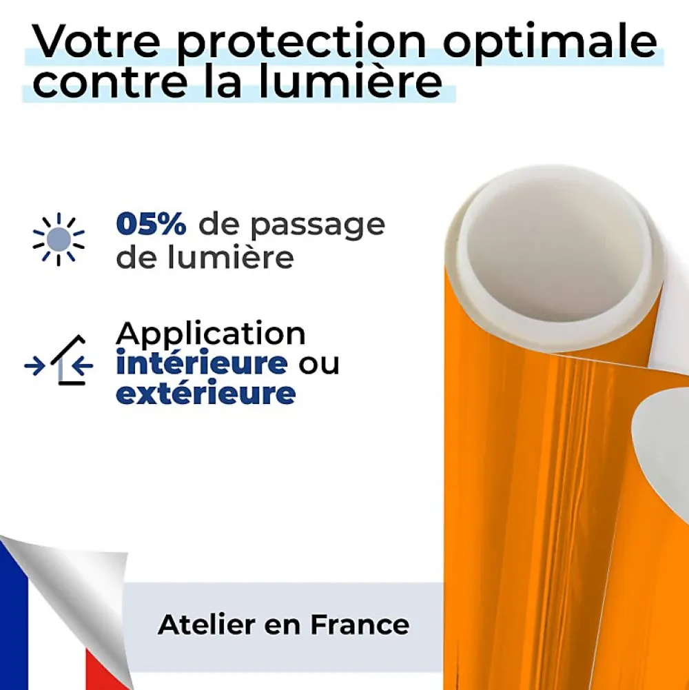 DIMEXACT - Film occultant orange brillant pour fenêtre - 122 cm x 10 m - en Rouleau- Film Occultant Pour Vitrage