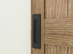 Schulte Double porte coulissante intérieure en bois - 180x215 - chêne - oak - système ouvert noir - softclose- Porte Coulissante