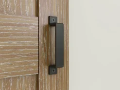 Schulte Double porte coulissante intérieure en bois - 180x215 - chêne - oak - système ouvert noir - softclose- Porte Coulissante