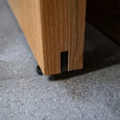 Schulte Porte Coulissante<Double porte coulissante intérieure en bois - 205x215 - chêne - oak - système ouvert noir - softclose