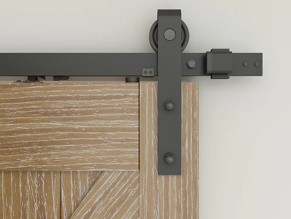 Schulte Porte Coulissante<Double porte coulissante intérieure en bois - 205x215 - chêne - oak - système ouvert noir - softclose