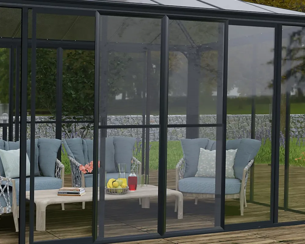 Canopia Moustiquaire Pour Tonnelle Et Pergola<Double-porte moustiquaire grise pour véranda et tonnelle