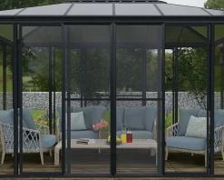 Canopia Moustiquaire Pour Tonnelle Et Pergola<Double-porte moustiquaire grise pour véranda et tonnelle