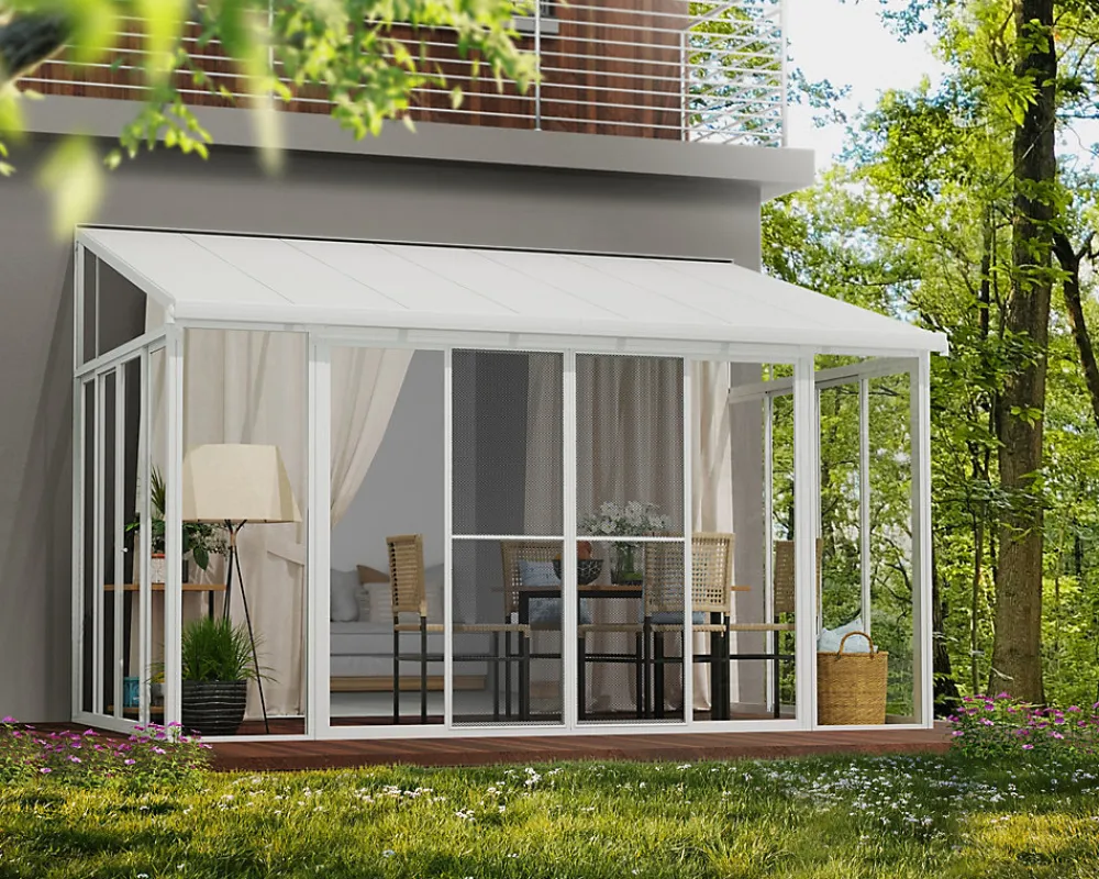 Canopia Double-porte moustiquaire blanche pour véranda- Moustiquaire Pour Tonnelle Et Pergola