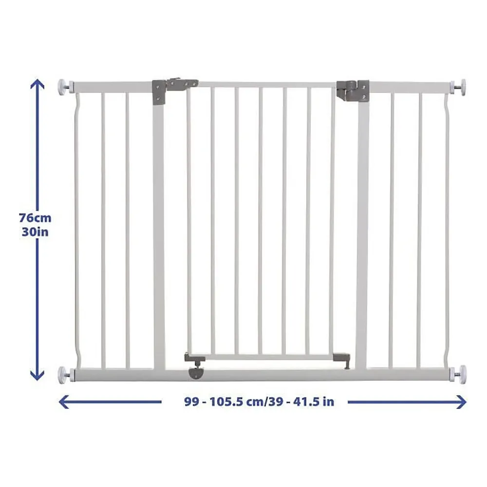 Dreambaby Barriere de securite Extra large LIBERTY - Par pression - L 99/105,5 x H 75 cm - Blanche- Barrière De Sécurité