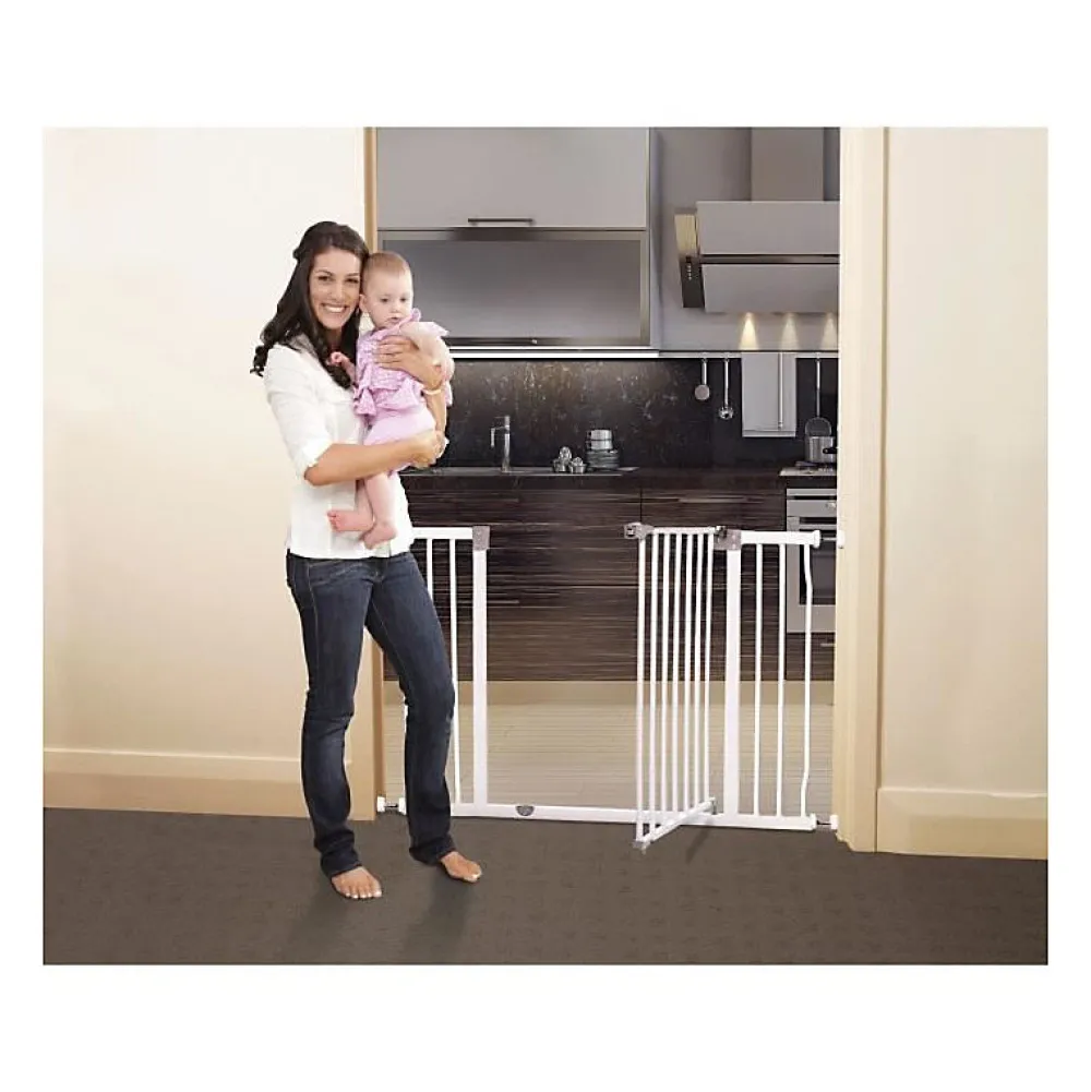 Dreambaby Barriere de securite Extra large LIBERTY - Par pression - L 99/105,5 x H 75 cm - Blanche- Barrière De Sécurité