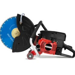 Eberth Outils Du Carreleur<Tronçonneuse à essence Motorflex pour coupe à eau et à sec, disque de 350mm, moteur 2 temps de 3 kW, 64,6 ccm de cylindrée
