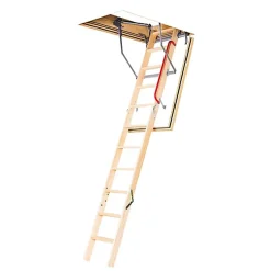 Matisere Echelle coupe feu 60min avec trappe de 60x100cm - Hauteur de 2.53 à 2.80m - LWF60/60100-280- Escalier Escamotable