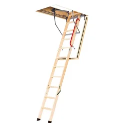 Matisere Echelle coupe feu 60min avec trappe de 86x130cm - Hauteur de 2.34 à 2.80m - LWF60/86130-280- Escalier Escamotable