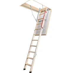 Matisere Echelle escamotable bois - Trémie de 60 x 120cm - Hauteur de 2.32 à 2.80m - LWZ60120-2- Escalier Escamotable