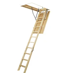 Matisere Echelle escamotable bois - Trémie de 70 x 120cm - Hauteur de 2.32 à 2.80m - LWS70120-2- Escalier Escamotable