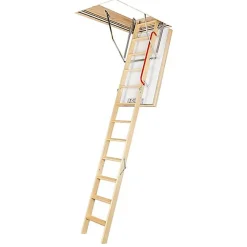 Matisere Echelle escamotable bois - Trémie de 55 x 100cm - Hauteur de 2.53 à 2.80m - LWT55100-2- Escalier Escamotable