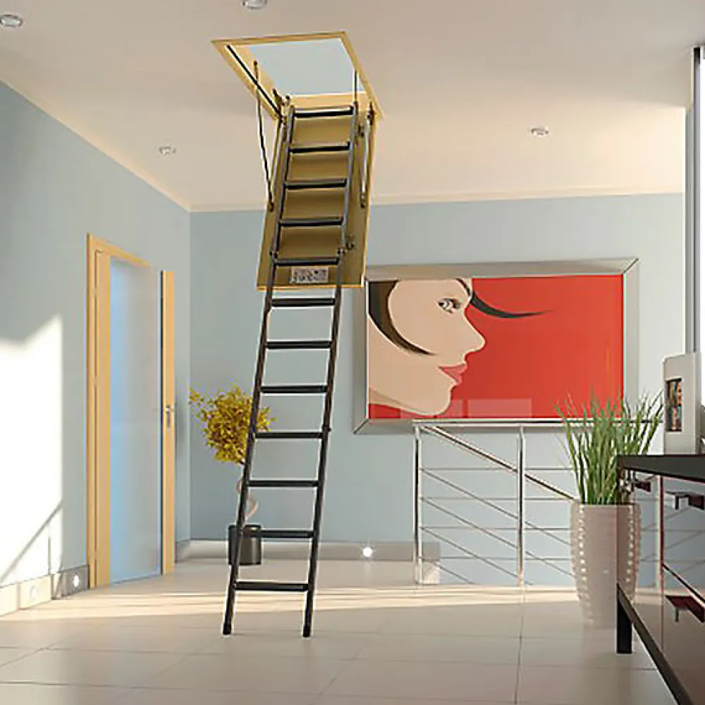 Matisere Escalier Escamotable<Echelle escamotable en métal - Trémie de 70 x 120cm - Hauteur de 2.20 à 2.80m - LMS70120-2
