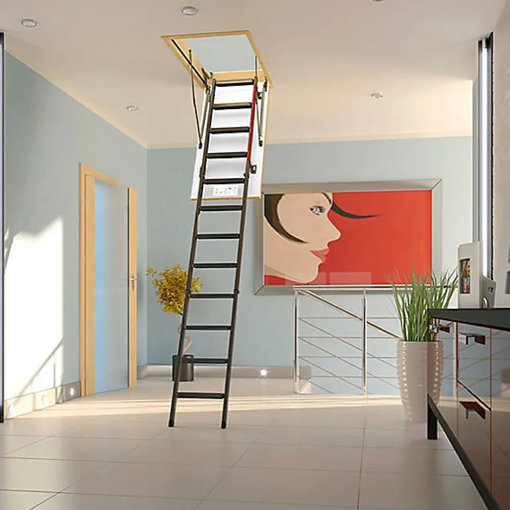 Matisere Echelle escamotable en métal - Trémie de 57 x 113cm - Hauteur de 2.20 à 2.80m - LMK55111-2- Escalier Escamotable