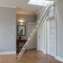 Matisere Echelle Escamotable Métal - Trappe 90x140cm - Hauteur 3.90 à 4.00m - ACI-QUA400/140-90- Escalier Escamotable