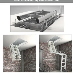 Matisere Escalier Escamotable<Echelle Escamotable Métal - Trappe 100x200cm - Hauteur 2.90 à 3.00m - ACI-TRE300/200-100