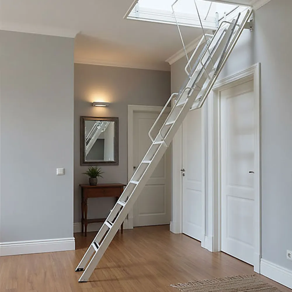 Matisere Echelle Escamotable Métal - Trappe 80x130cm - Hauteur 3.70 à 3.80m - ACI-QUA380/130-80- Escalier Escamotable